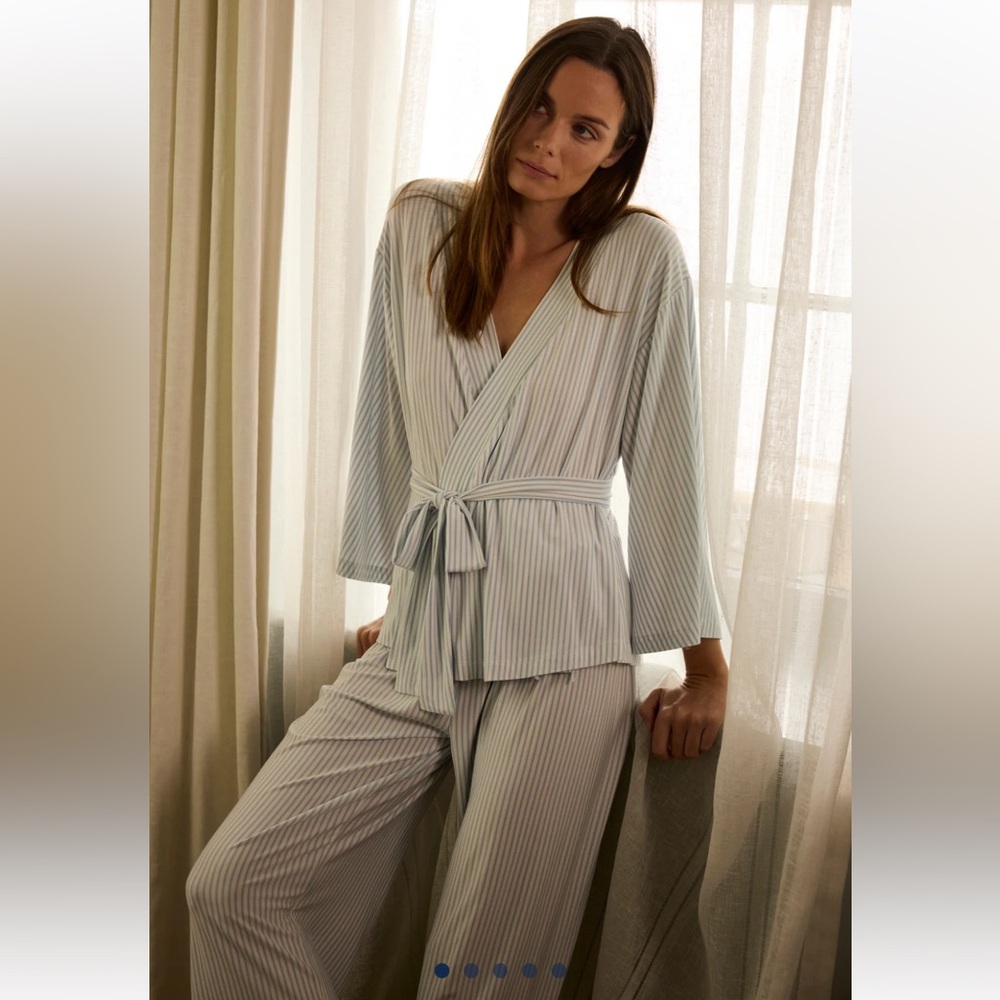 Lake Pajamas Dream Modal Kimono Set in Fog